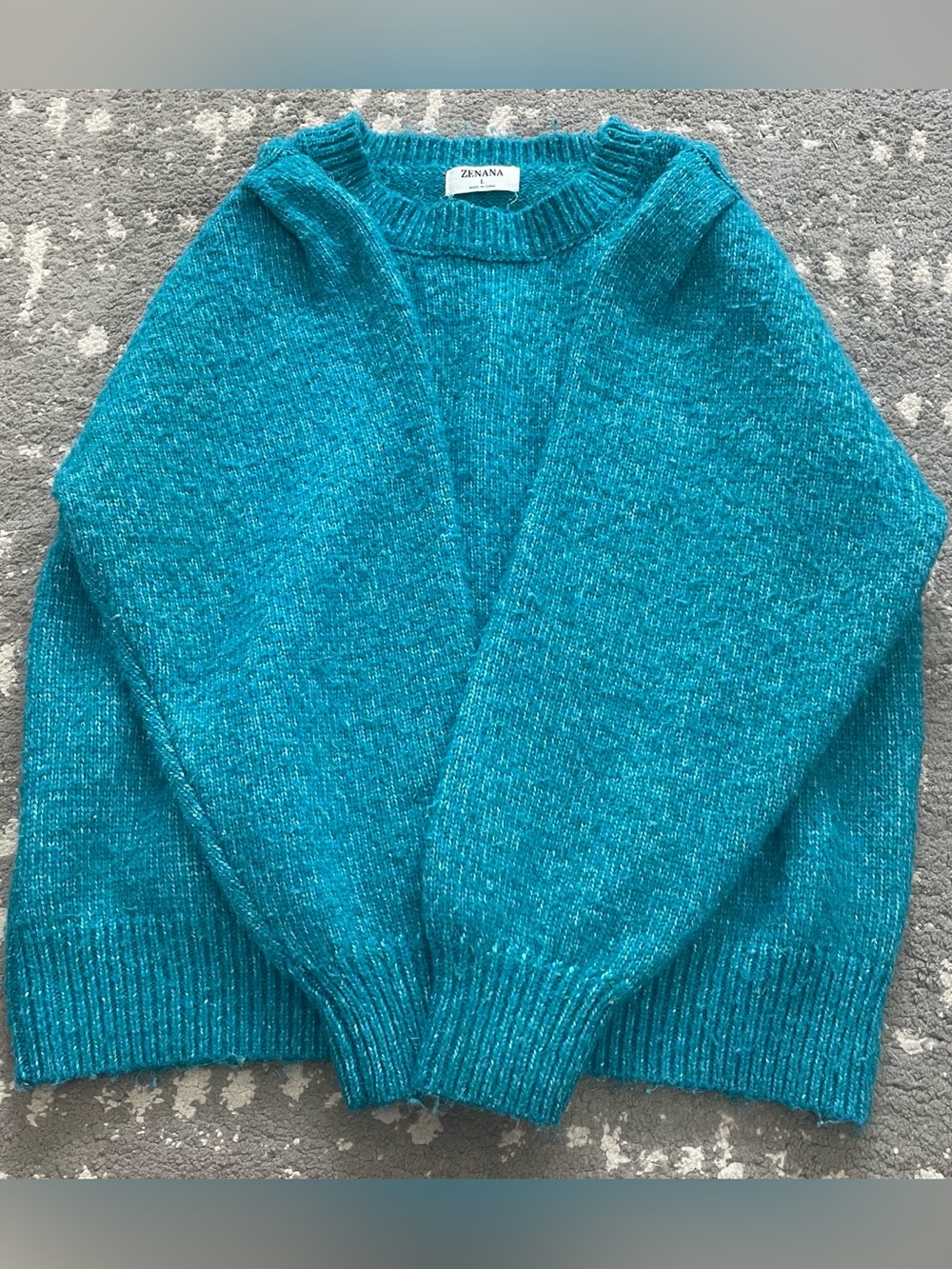 Zenana Outfitters Teal Blue Crewneck Sweater